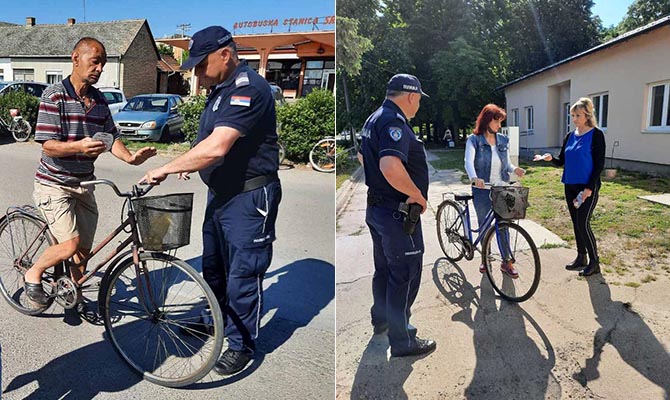Lámpákat osztogattak a kerékpárosoknak